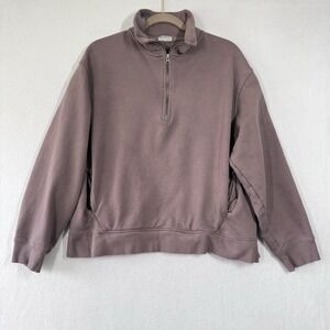 PACT Sweatshirt Womens XL Organic Cotton Quarter Zip Relaxed Pullover Pockets